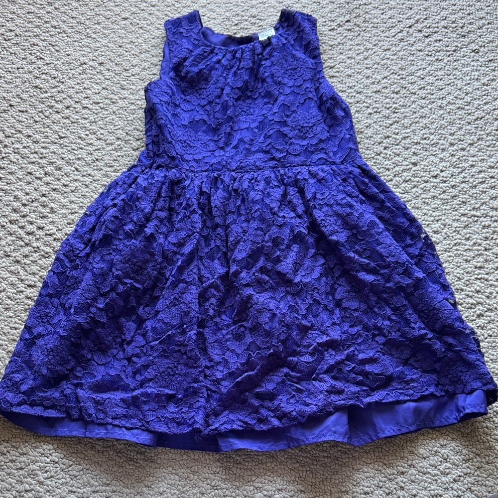 Carter's Deep Purple Lace Sleeveless Party Dress